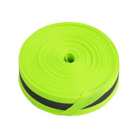Reflective Sew-On Tape, 2.5 cm x 15 m Nylon Silver Fluorescent for Increased Visibility, Washable and UV Stabilised for Outdoor Clothing and Sports Equipment, Green (RRG250)