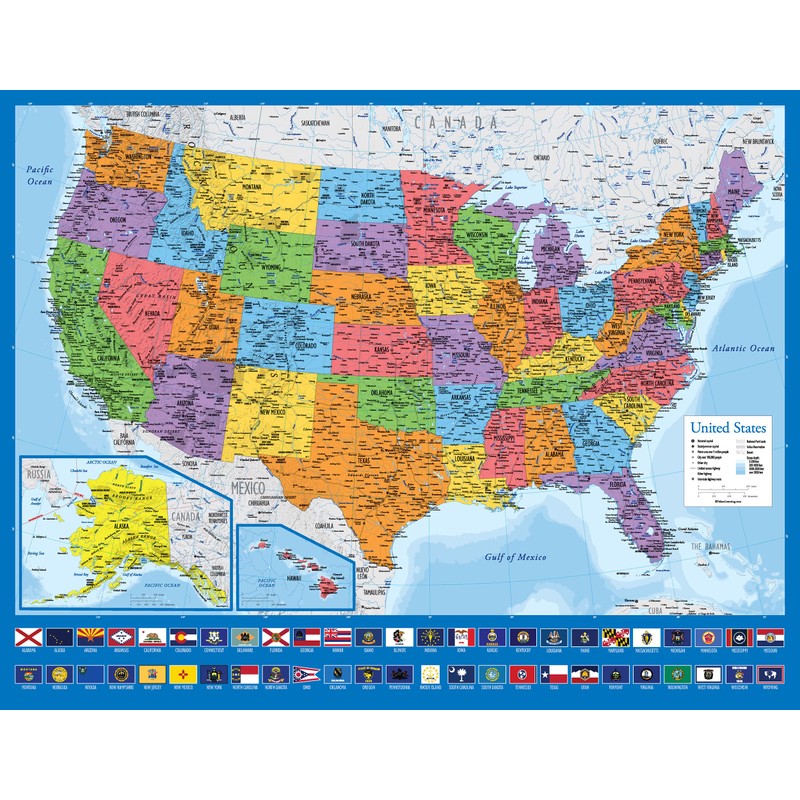 2 Pack - Giant World Map & US Map Poster
