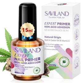 SAVILAND Nail Primer No Lift: 2024 Acid Free Primer Nail Prep Bond con aceite de ricino ingrediente de vitamina E para uñas de gel acrílico por inmersión,Bond Nail Suministros Inicio Salón