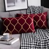 DEZENE Gold Velvet Throw Pillow Covers: 2 Pack 12x20 Inch