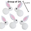 Group of 24 White Pom Pom Easter Bunnies by Factory
