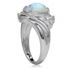 Silvershake Natural Moonstone and White Topaz 925 Sterling Silver Glamorous