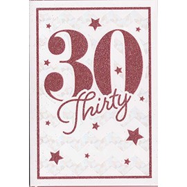 Happy 30th 30 Birthday Card for Her - Glitter