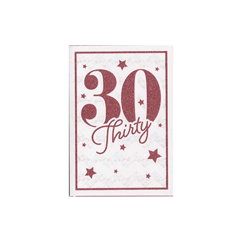 Happy 30th 30 Birthday Card for Her - Glitter