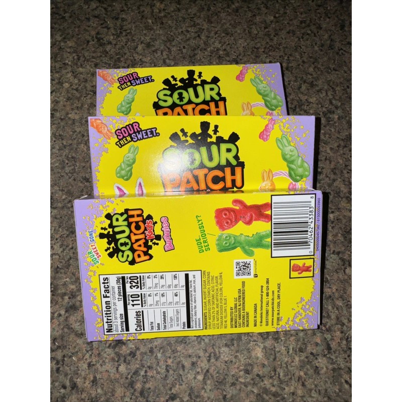 Mondelez Global Candy Easter Sour Patch Kids Bunnies 3 Packages