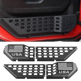 GOLPEW JL Metal Front Door Storage Pocket Box Door Net Pocket Replacement Side Insert Organizer Box Compatible with 2018-2023 Jeep Wrangler JL Accessories JLU & Gladiator JT (Black)