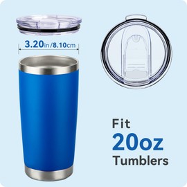 Prurex 20 oz Replacement Lid Spill Proof Splash Resistant Slider Lids for Yeti Rambler, SUNWILL and More,Straw Friendly,BPA-free