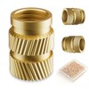 40pcs Threaded Inserts - Knurled Nuts, 1/4"-20x8 Brass Heat Set