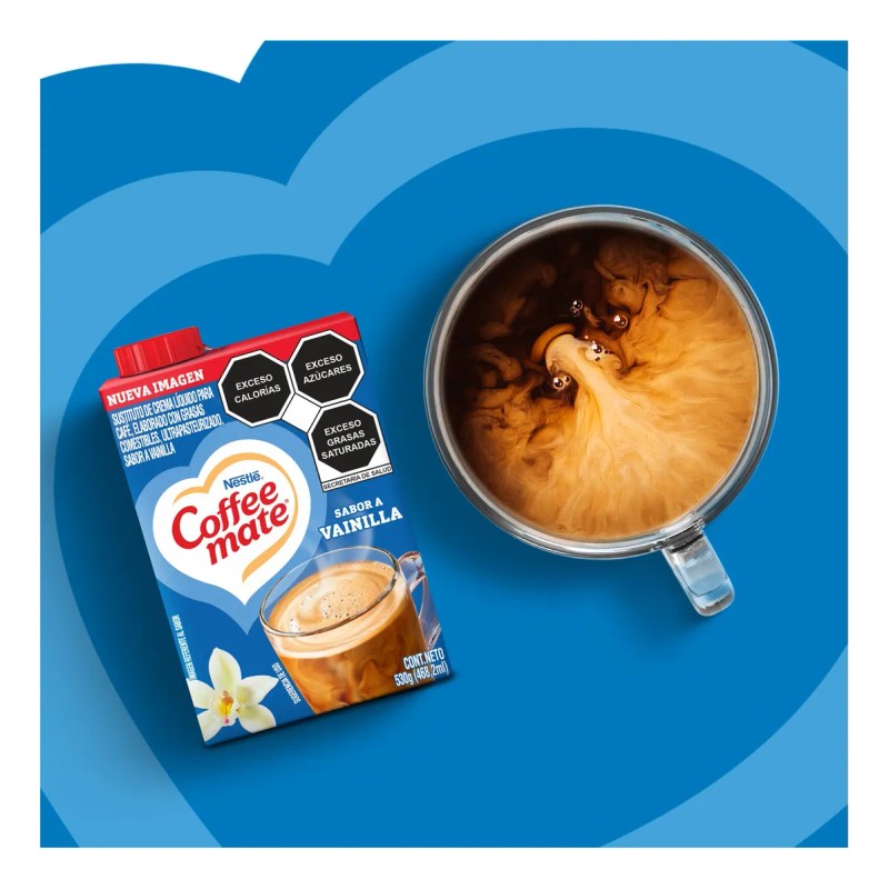 Coffee Mate Líquido Sabor Vainilla Sustituto Crema Café 530g