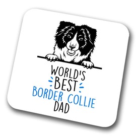 Border Collie World's Best Dad Coaster Dog Dad Border Collie Dad Friend Funny Gift for Birthday Christmas, Border Collie Coaster