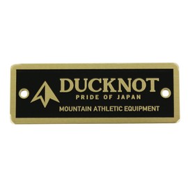 DUCKNOT Duck Knot Brass Plate 1850 with 2 Nails Logo Plate, Door Tag Plate, Brass, 0.7 x 2.0 inches (18 x 50 mm), Rectangular, Outdoor, Camping, Made in Japan