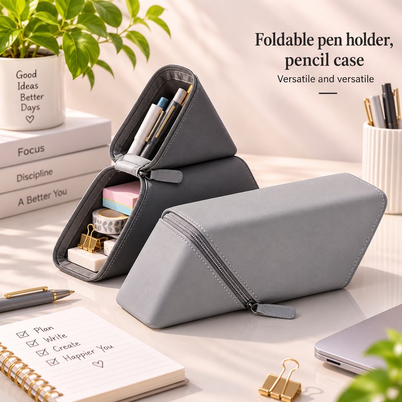 Foldable Pen Holder for Desk Organization – Expandable Pencil Cup
