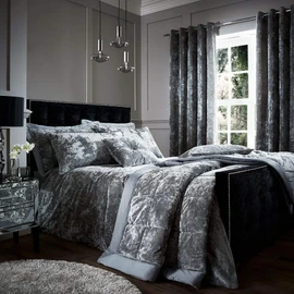 Catherine Lansfield Crushed Velvet Pillowsham Pair Silver
