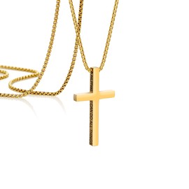 Father's Day Gifts Cross Necklace for Men I Can Do All Things Through Christ Cross Pendant Necklace for Boy Cross Necklaces Bible Verse Philippians 4:13 Christian Gold Cross Necklaces 20 Inch