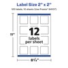 Avery Glossy Clear Square Labels with Sure Feed, 2" x