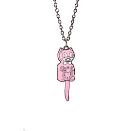 Kit Cat Klock Necklaces (Pink & Silver)