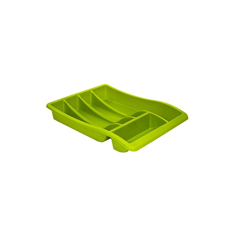 Whitefurze Cutlery Tray, Plastic, Leaf Green
