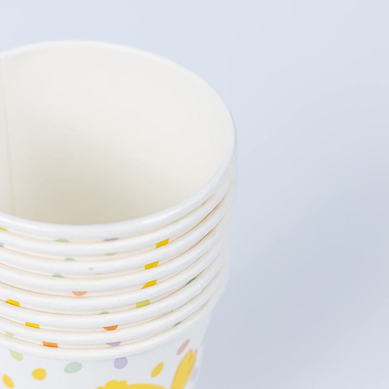 evelay 8pcs Easter Chick Paper Cups 270ml for Kids Party