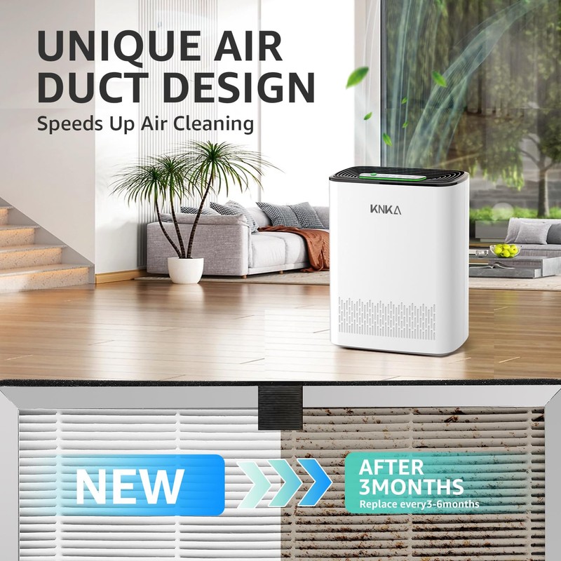 KNKA Genuine Air Purifier Replacement Filter, True HEPA Filter Compatible