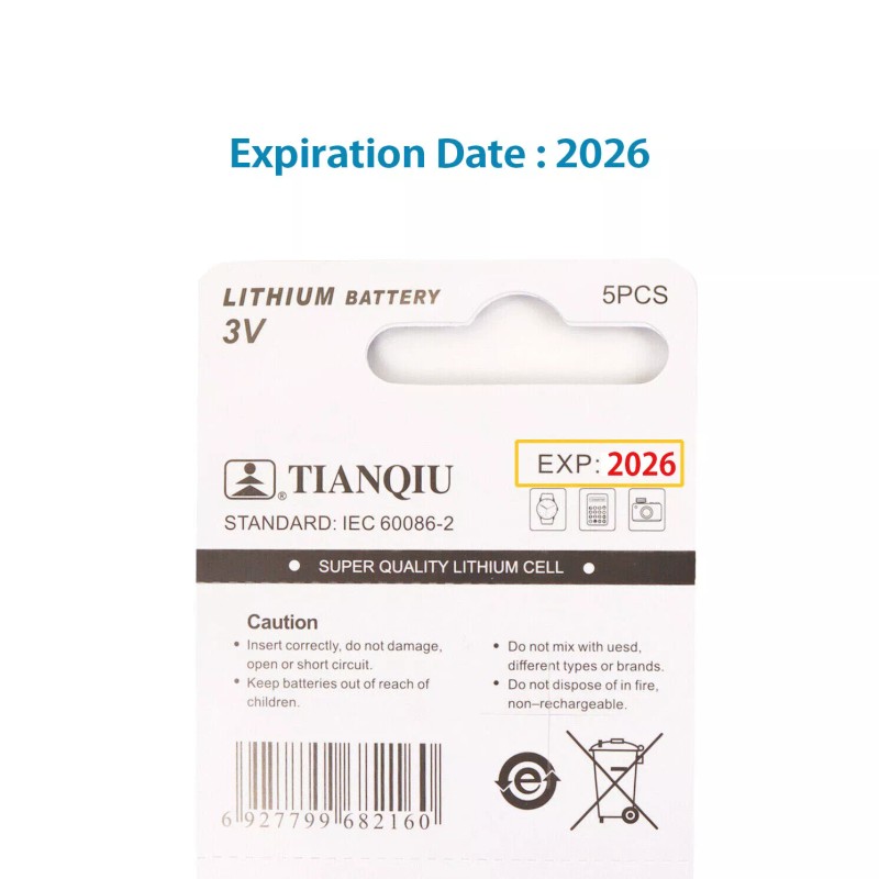 100 PCS - CR2032 Button Cell Lithium Battery 3V Calculator