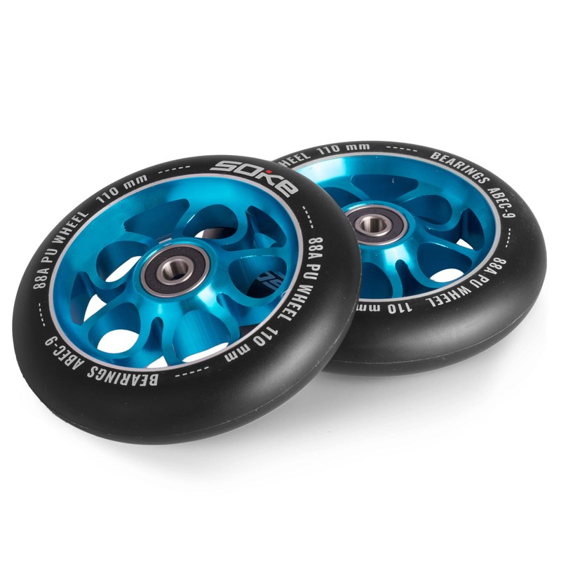 SOKE Scooter Räder 1677, 5x12x12cm, Zwei Stück, Blau, Langlebig, für