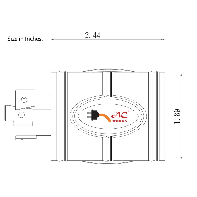AC WORKS Generator to Transfer Switch L14-30 Inlet Box Adapter