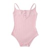 CutiePlusU Cotton Button Crotch Adult Sling Onesie Bodysuit V-Neck Button,