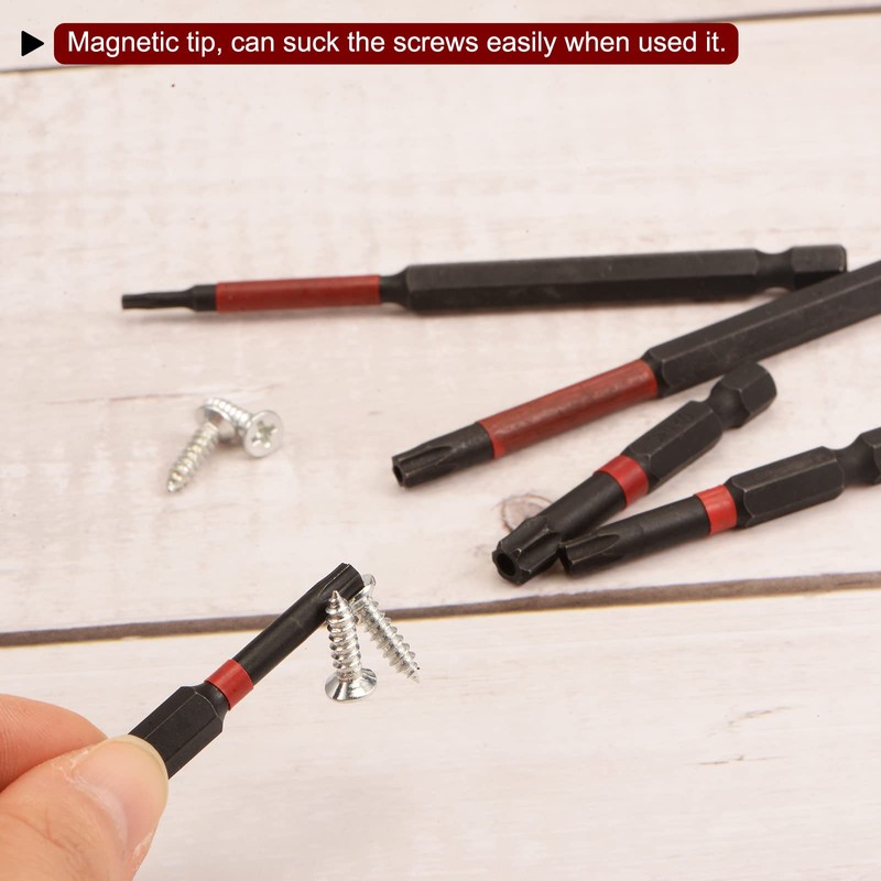sourcing map 2pcs T27 Impact Rated Torx Bit 1/4" Hex