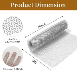 Aluminum Wire Mesh for Arts and Craft Sculpting Mesh Roll 15.7 Inch by 16.4 Foot for Sculpture Projects Craft Wire Mesh for Crafts (Silver, 15.7inch x 16.4foot)