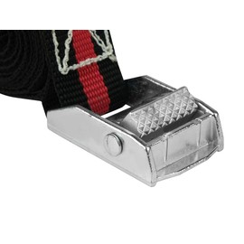 LAS 10318 Lashing Strap with Clamping Fastener Approx. 1.5 m x 2.5 cm Black/Red