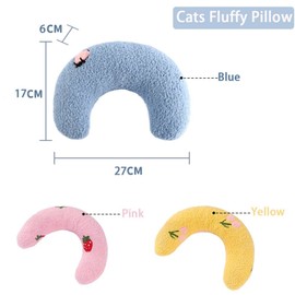 Zayejod 3PCS Pillows for Cat Head to Lay On,Cat Sleeping Plush Pillow for Indoor Cats Bed Mat,Cat Hugging Pillow,Curved Soft Puppy Calming Pillow for Relief,Sleeping Improve