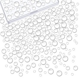 700 Pieces Clear Dewdrop Water Droplets Embellishments Dewdrop Simulation Embellishments Round Clear Waterdrop Resin Beads Scrapbooking Card with Storage Box for DIY Crafts Paper Making Decor