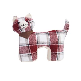 Elements Polyester Plaid Cat Door Stopper, 11-Inch, Red