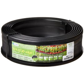 Suncast 20 ft. Plastic Landscape Edging Roll for Garden, Flower Beds, and Lawn, Black