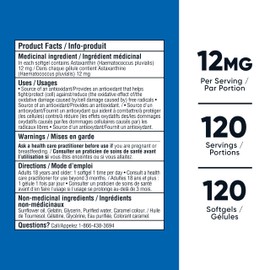 Nutricost Nutricost Astaxanthin (12mg) 120 Softgels (4 Month Supply) Non-GMO and Gluten Free