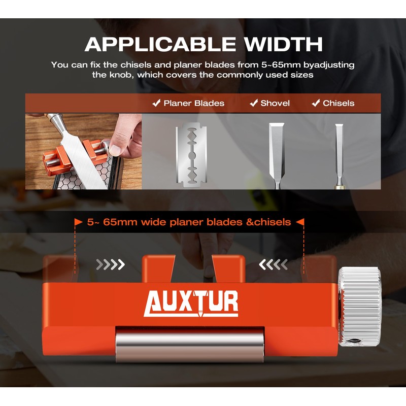 AUXTUR Sharpening Stone with Honing Guide Tool Set for Woodworking,Flattening