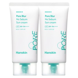 Hanskin Pore Blur No-Sebum Sun Cream SPF50+ PA++++ 50ml, 2 units / 한스킨 모공블러 노세범 선크림 SPF50+ PA++++ 50ml, 2개