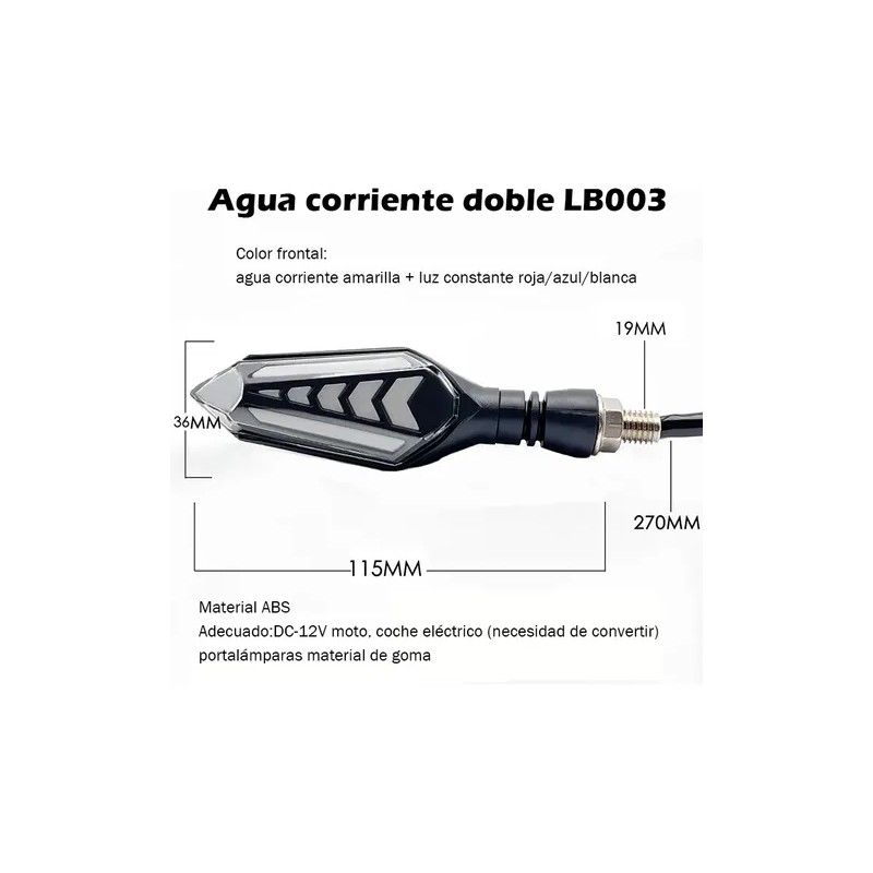 2pcs Luces Led Direccionales Para Moto Secuencial Indicador