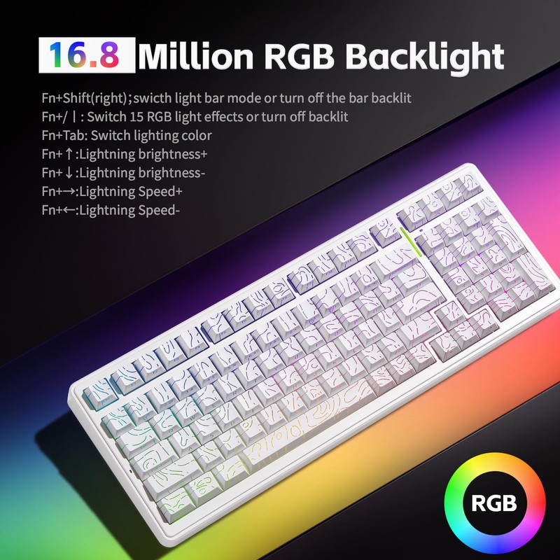 LEOBOG Aula Keyboard, F99 Wireless Mechanical Gaming Keyboards, Hot Swappable