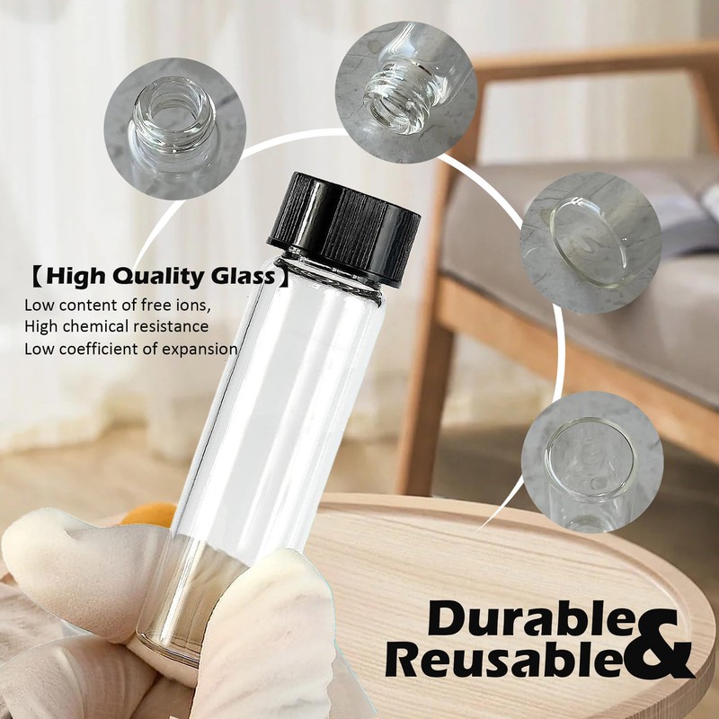 1st Choice Glass Vials, 4 Dram/ 16ml, Pack of 12
