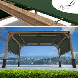 ShadeMart 9' x 16' Green Pergola Sun Shade Canopy Replacement Cover UPF50, Commercial Grade 260 GSM Cloth for Outdoor Patio, Garden, Deck, Backyard (We Make Custom Size)