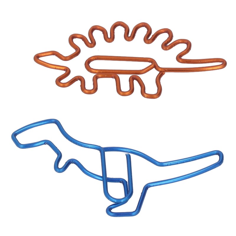 100Pcs Paper Clips Unique Dinosaur Shape Lightweight Portable Electroplating Process