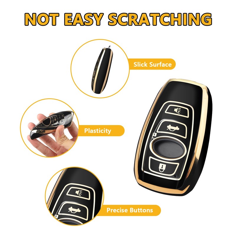 FT FUNTOR 4 Buttons Key Fob Cover with Keychain for