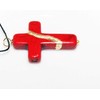 Kintsugi 1-1/8" Cross Red Howlite, Broken, Mended with 23k Gold,