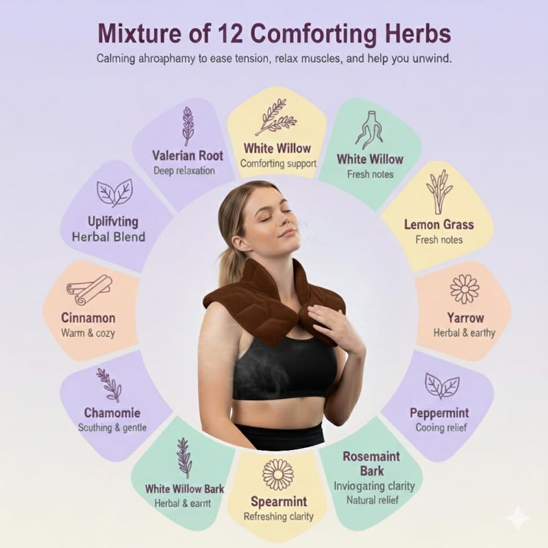 Herbal Concepts Neck and Shoulder Wrap, Hot & Cold Therapy,