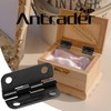 Black Cabinet Hinge, Antrader 1" x 3/4" Metal Foldable Butt