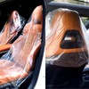 Tallew 250 Pcs Disposable Car Seat Covers Clear Plastic Car