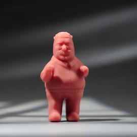 SOUFORCE 1/64 Scale Miniature Figure Cute Man Fat Fool Uncle Action Figure White Model