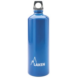 LAKEN Futura Water Bottle with Narrow Mouth, Single Wall Lightweight Aluminum BPA Free, Leak-Proof Screw Cap, 1 Litre, Blue