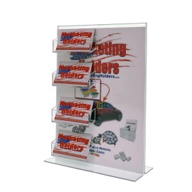 Marketing Holders 8.5" x 11" Literature Holder With 4 Business Card Pockets Bottom Loading